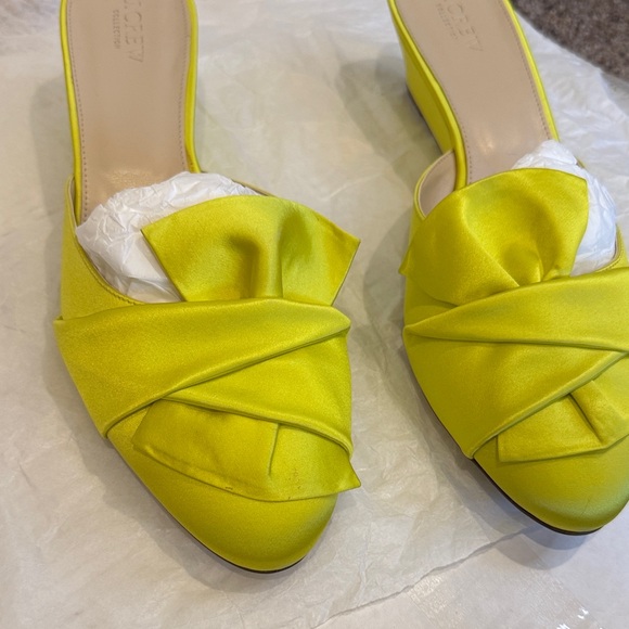 J.Crew Collection Elegant Yellow Satin Mules; NWB - Picture 6 of 7